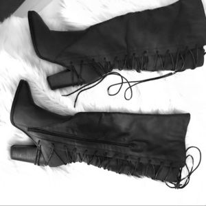 Lace up Knee High Boots